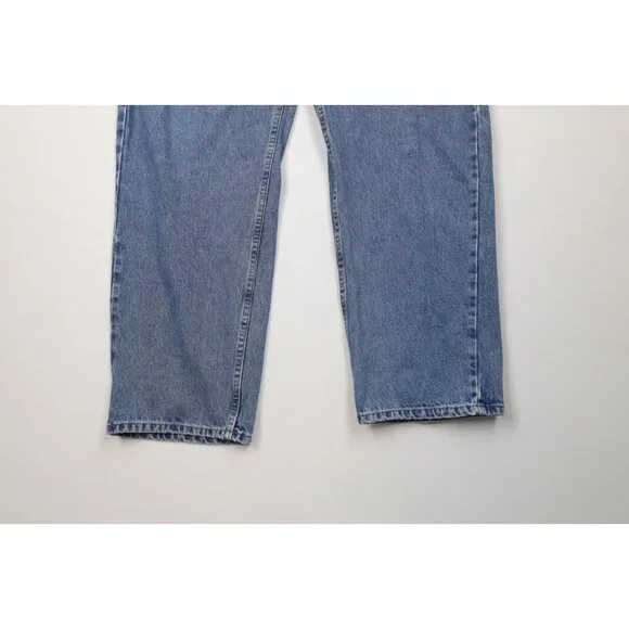 Vintage 90s Ralph Lauren Mens 38x32 Spell Out Baggy Loose Wide Leg Denim Jeans